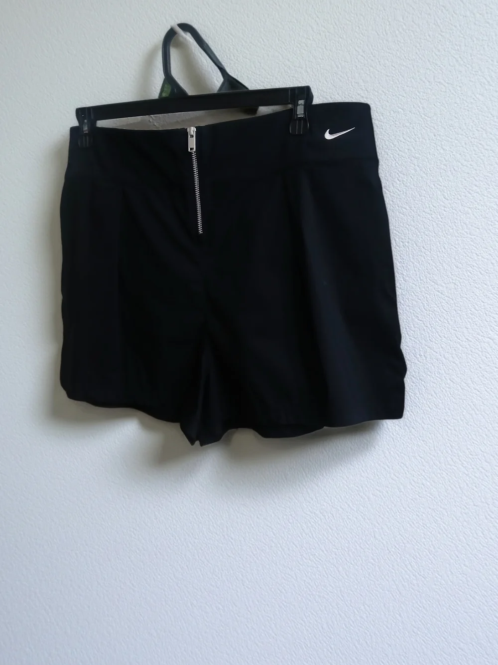 Womans  Nike Women's Black Athletic Shorts with Front Zipper